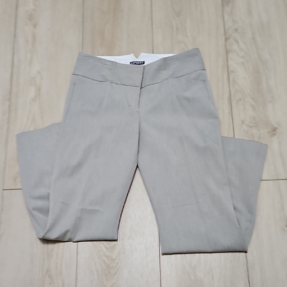 Express Heathered Light Gray Women's Editor Pants